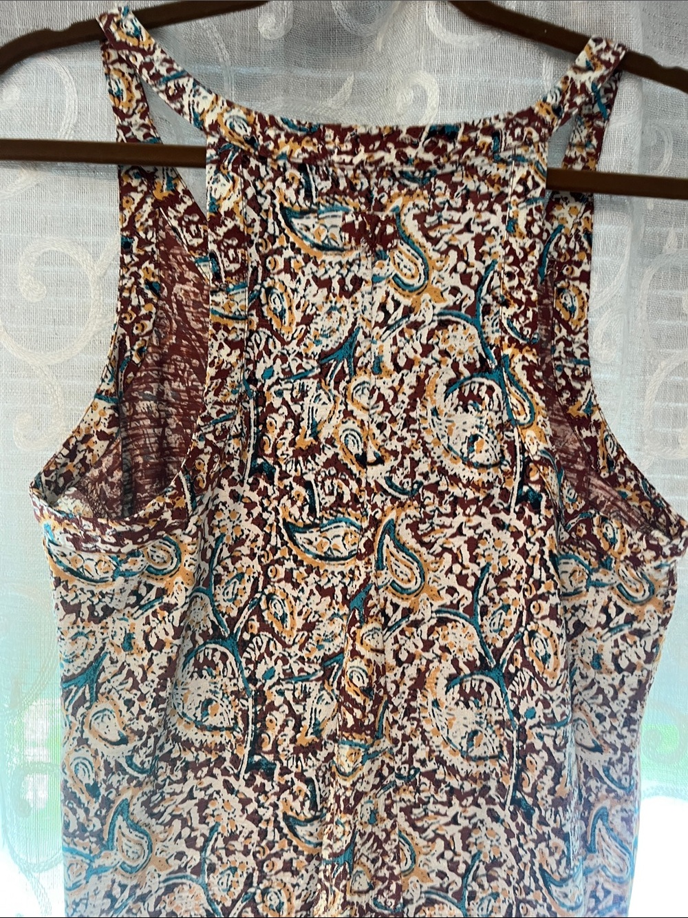 Fat Face Rust Multi-Color Printed BoHo Swing Top - Picture 5 of 13